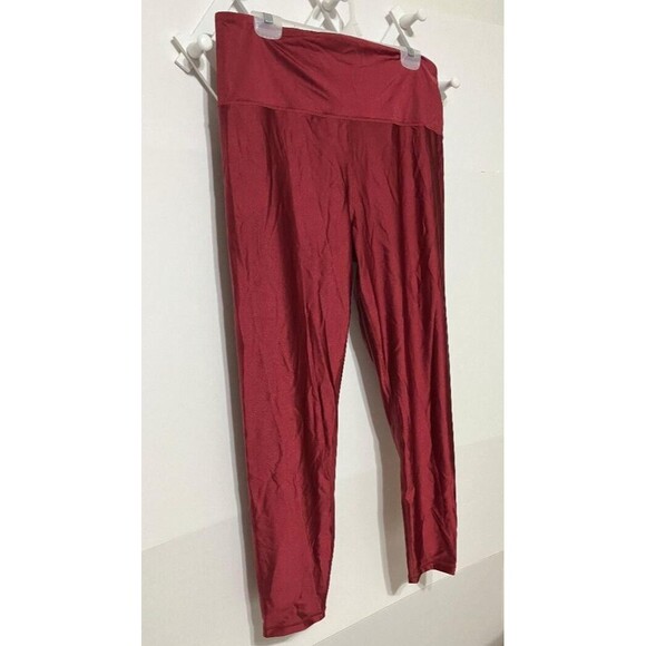 Athleta Elation Shine Size 2X Womens Deep Red Leggings Gym Yoga Activewear - Picture 2 of 10